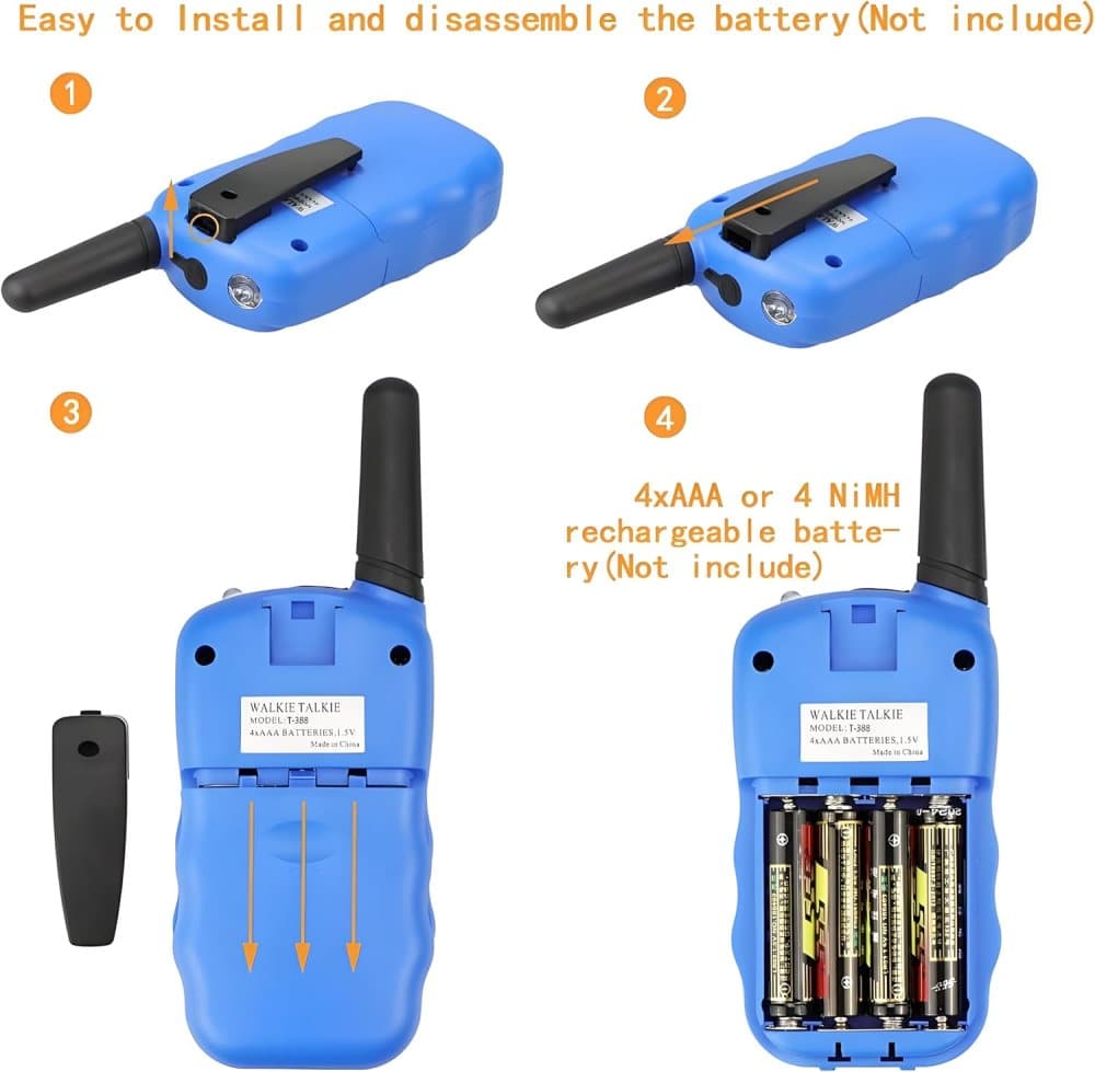 2-Pack Kids Walkie Talkies with 3 km Range, Pink - Image 5