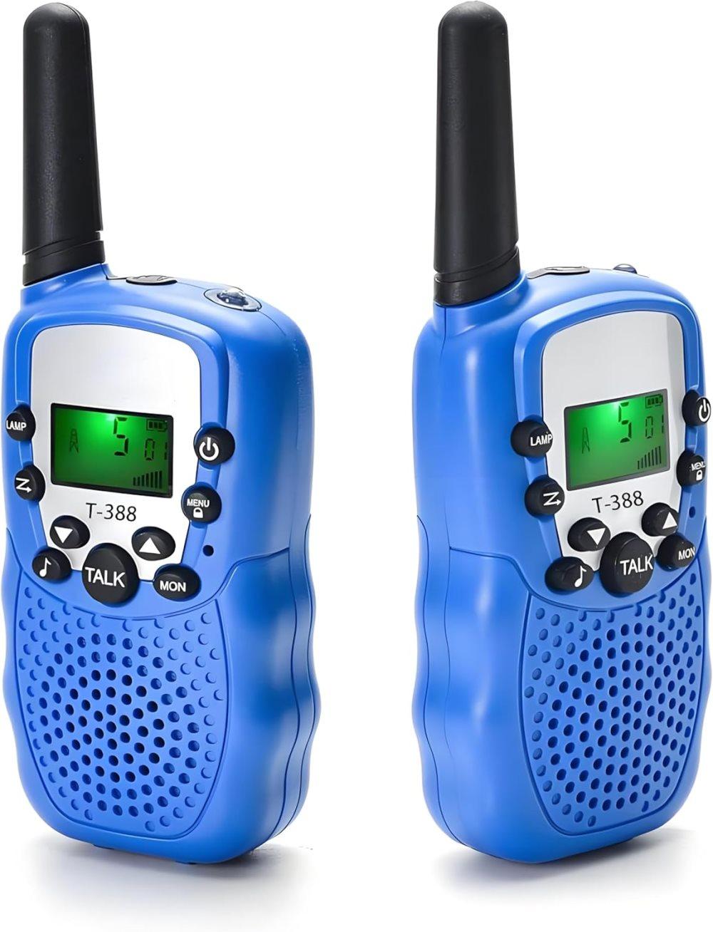 2-Pack Kids Walkie Talkies with 3 km Range, Blue - Image 1