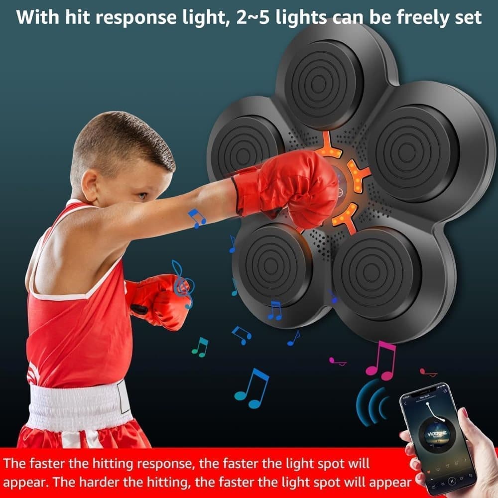 Smart Electric Boxing Trainer with Speaker, Black, Compatible with Smart Music Boxing Machine(Children） - Image 2