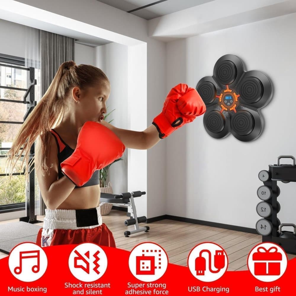 Smart Electric Boxing Trainer with Speaker, Black, Compatible with Smart Music Boxing Machine(Children） - Image 6