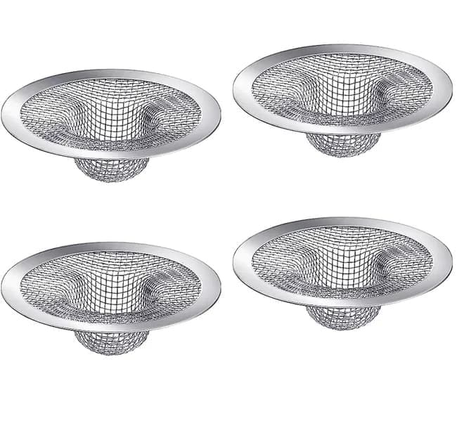 4-Pack Stainless Steel Sink Strainers, Compatible with Most Bathtubs and Showers, 3.5 inches - Image 1