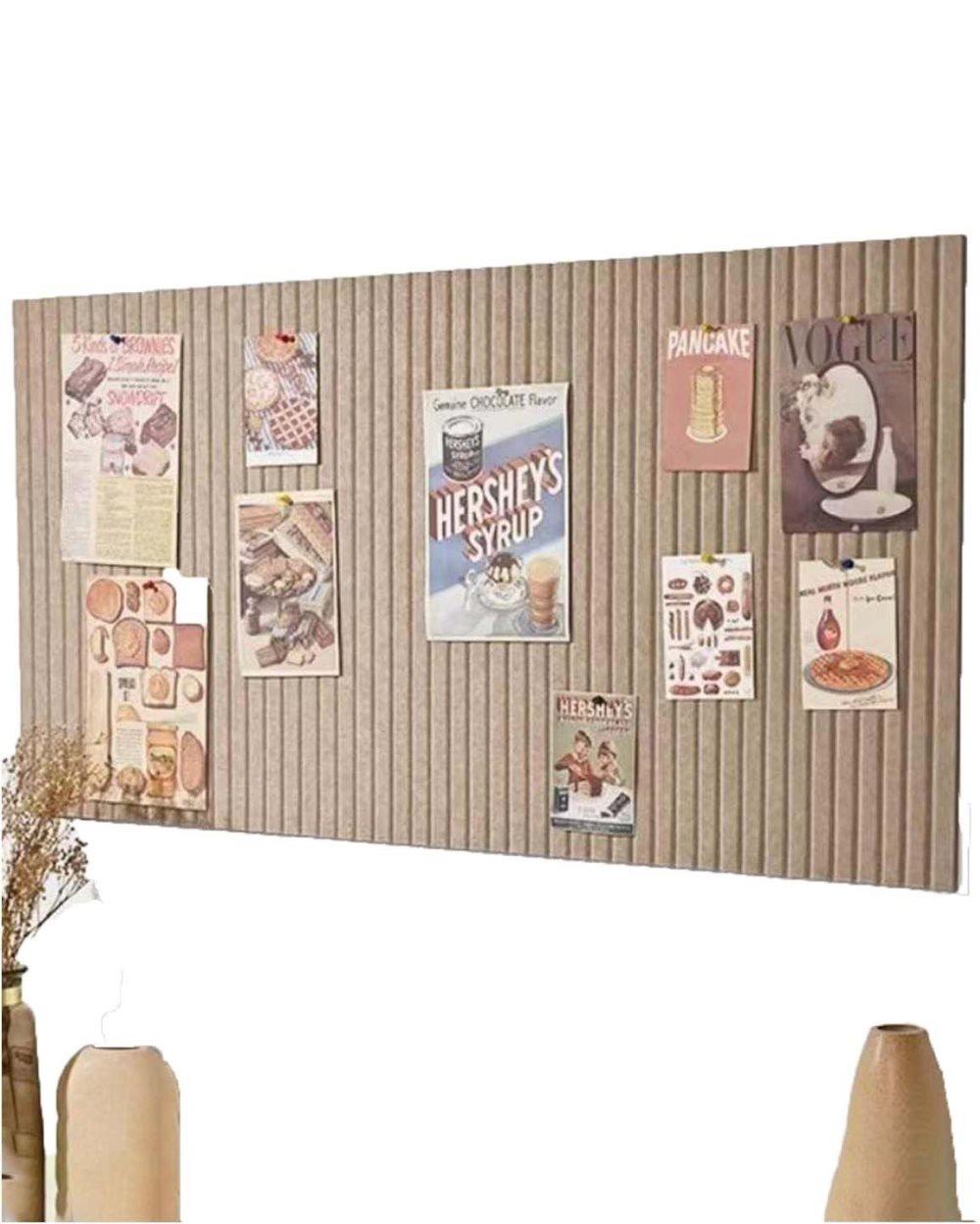 Self-adhesive photo board, decorative felt and cork wall panel for photos and messages, acoustic panels bulletin board for home and office, Deep Camel - Image 1