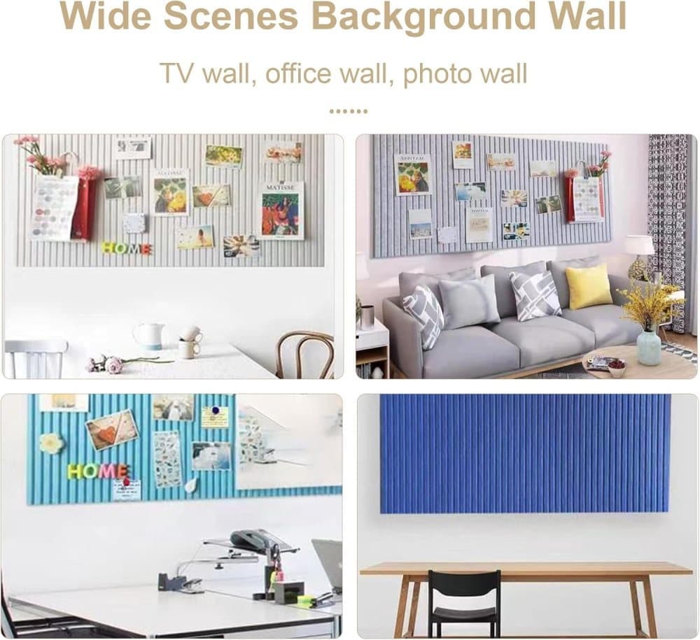 Self-adhesive photo board, decorative felt and cork wall panel for photos and messages, acoustic panels bulletin board for home and office, Deep Camel - Image 2