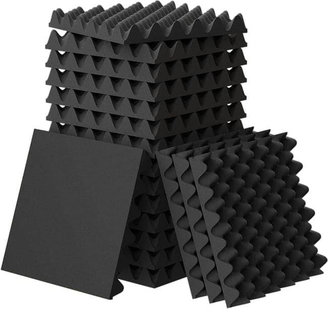 12 Acoustic Panels, 30x30x3cm - Self-Adhesive High Density Sound Absorbing Wall Tiles for Effective Sound Insulation - Image 1