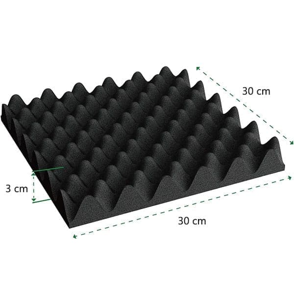 12 Acoustic Panels, 30x30x3cm - Self-Adhesive High Density Sound Absorbing Wall Tiles for Effective Sound Insulation - Image 2