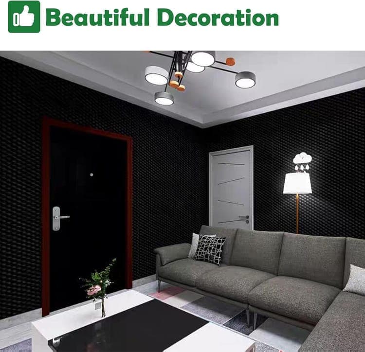 12 Acoustic Panels, 30x30x3cm - Self-Adhesive High Density Sound Absorbing Wall Tiles for Effective Sound Insulation - Image 3