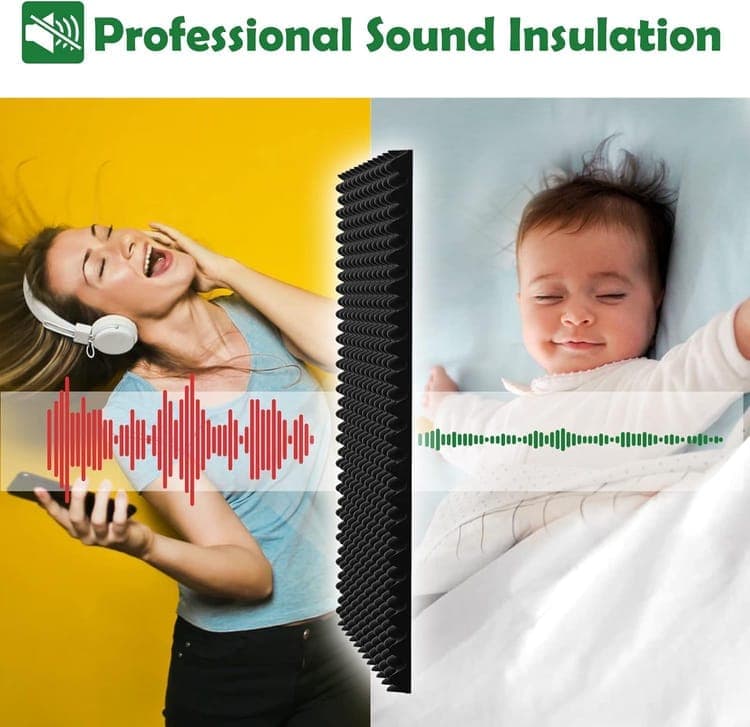 12 Acoustic Panels, 30x30x3cm - Self-Adhesive High Density Sound Absorbing Wall Tiles for Effective Sound Insulation - Image 5