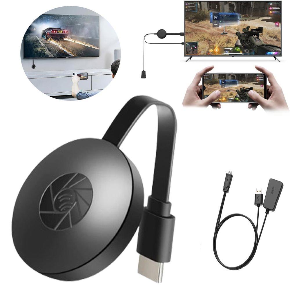 Wireless HDMI Dongle 1080p Media Streamer, Black, Compatible with Home Theater TV and Projector - Image 1