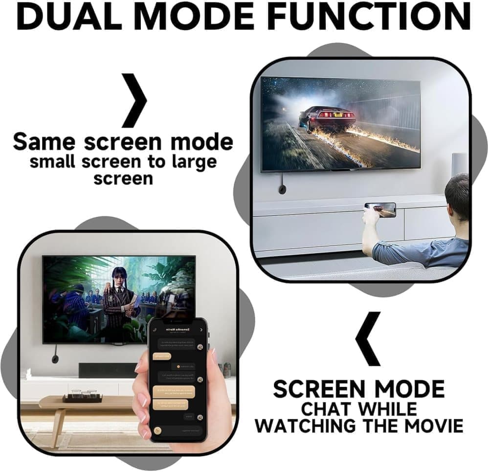 Wireless HDMI Dongle 1080p Media Streamer, Black, Compatible with Home Theater TV and Projector - Image 7