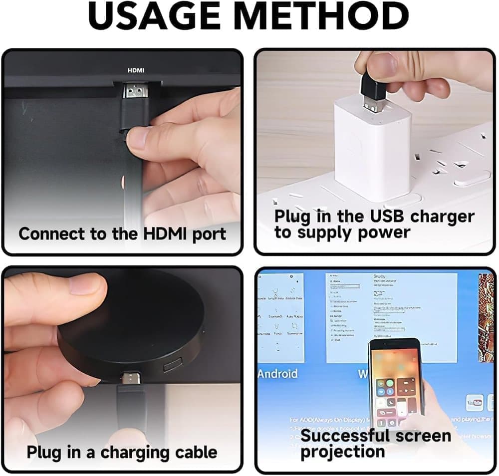 Wireless HDMI Dongle 1080p Media Streamer, Black, Compatible with Home Theater TV and Projector - Image 8