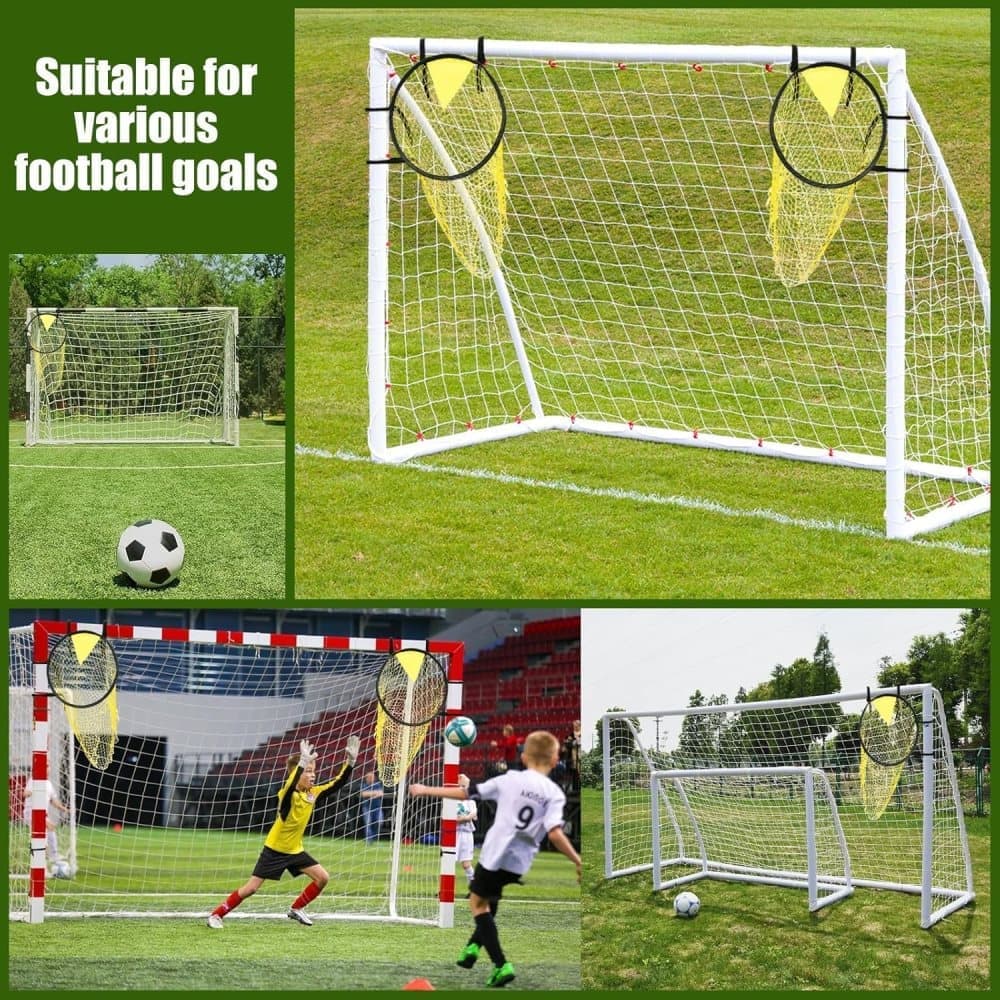 2 Football Goal Training Nets, durable stable for shooting practice easy to assemble and remove, Yellow - Image 7