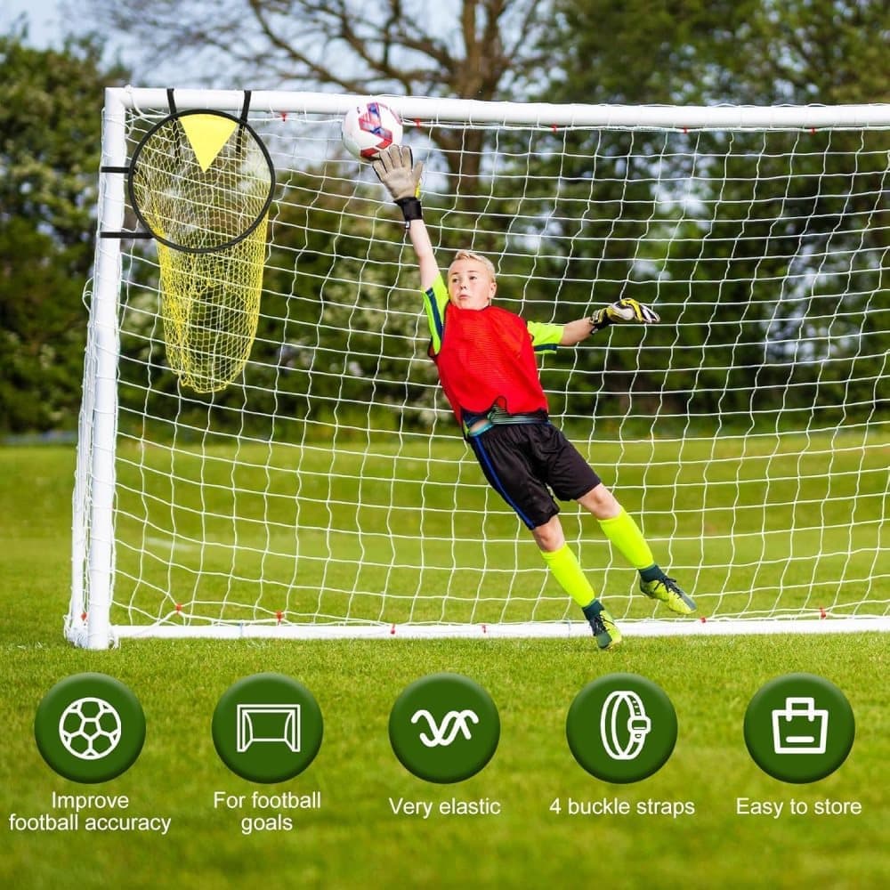 2 Football Goal Training Nets, durable stable for shooting practice easy to assemble and remove, Yellow - Image 8
