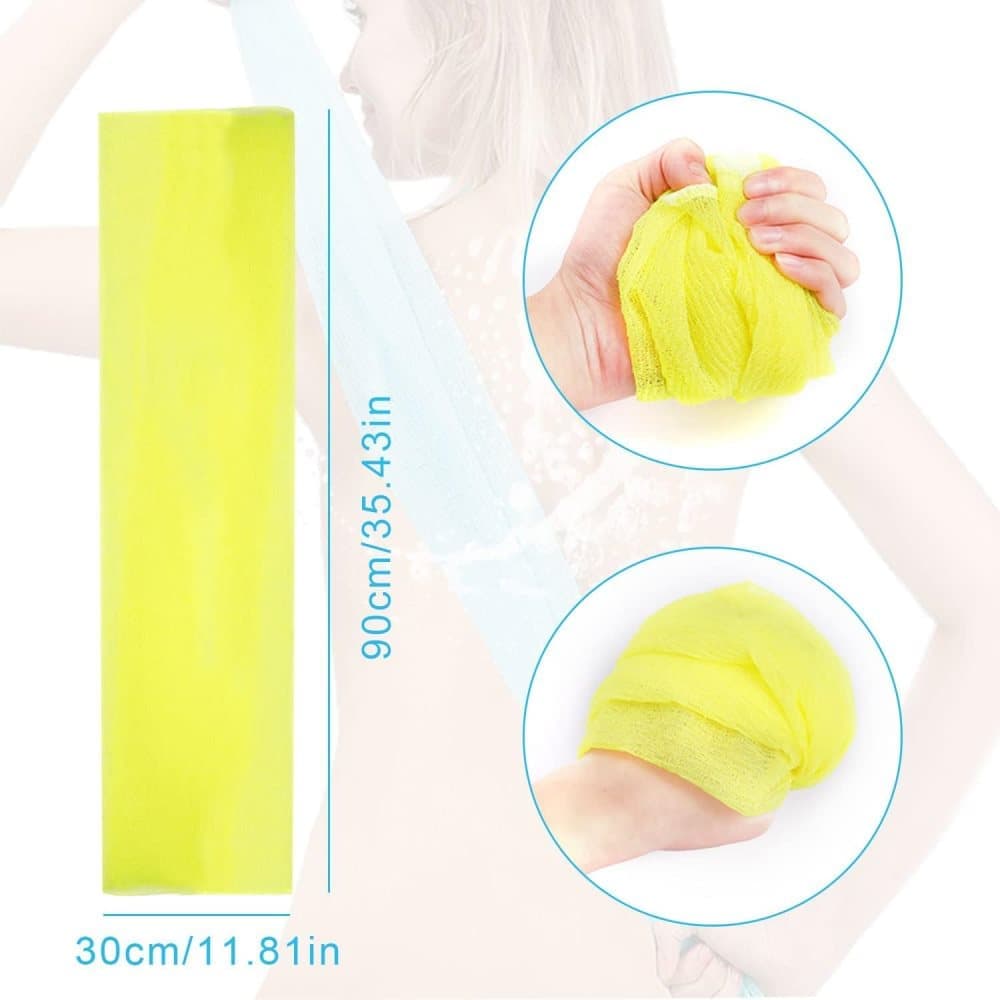 4pcs Multicolor Nylon Japanese Exfoliating Shower Scrub Washcloth Towel, Soft Body Cleaning Sponges - Image 2