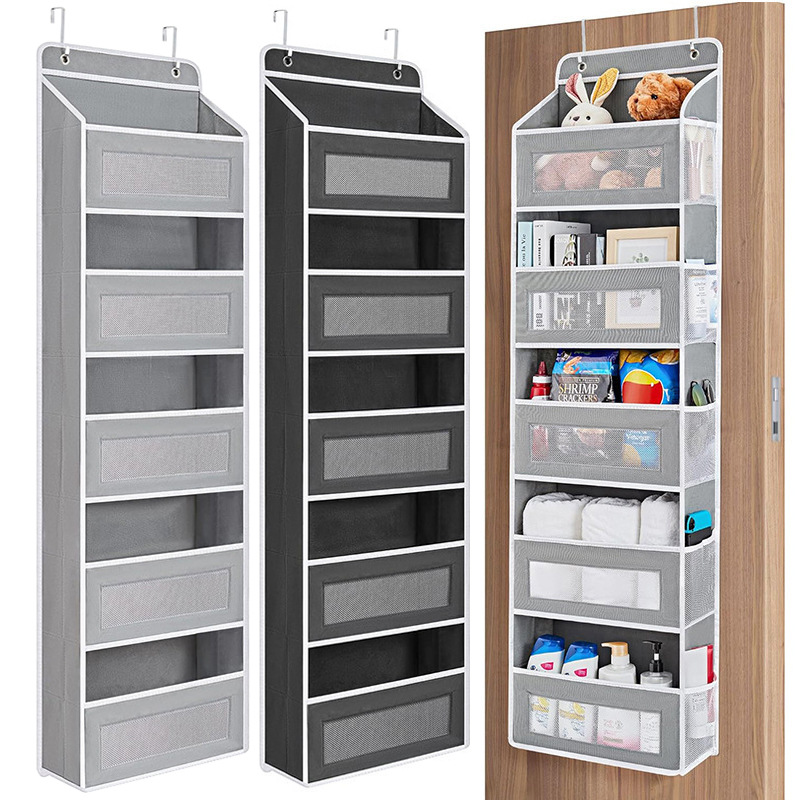 Wall-mounted Doll Rack with Hooks, Multi-functional Storage for Door Hanging, Black - Image 3