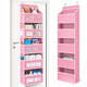 Wall-mounted doll rack with hooks, multi-functional storage rack, pink dolls, can be hung on a door - Image 1
