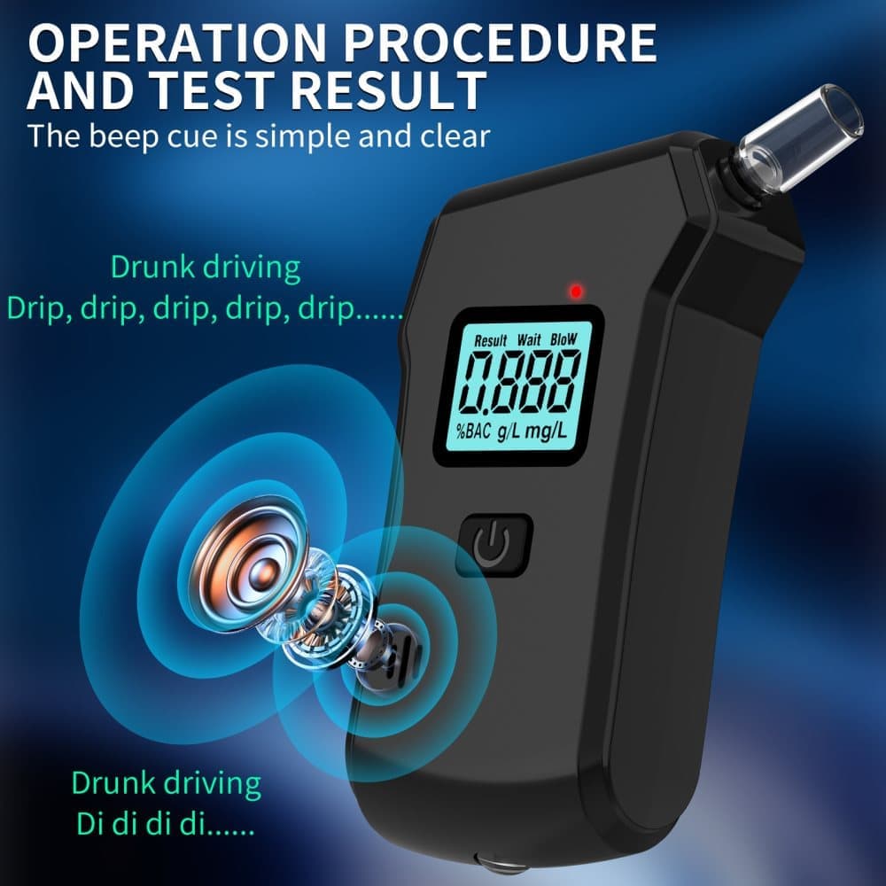 Portable Breathalyzer Alcohol Tester with LCD Display, High-Precision Professional Analyzer - Image 3