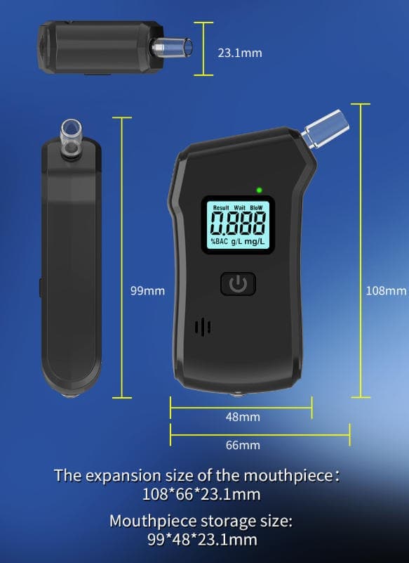 Portable Breathalyzer Alcohol Tester with LCD Display, High-Precision Professional Analyzer - Image 7