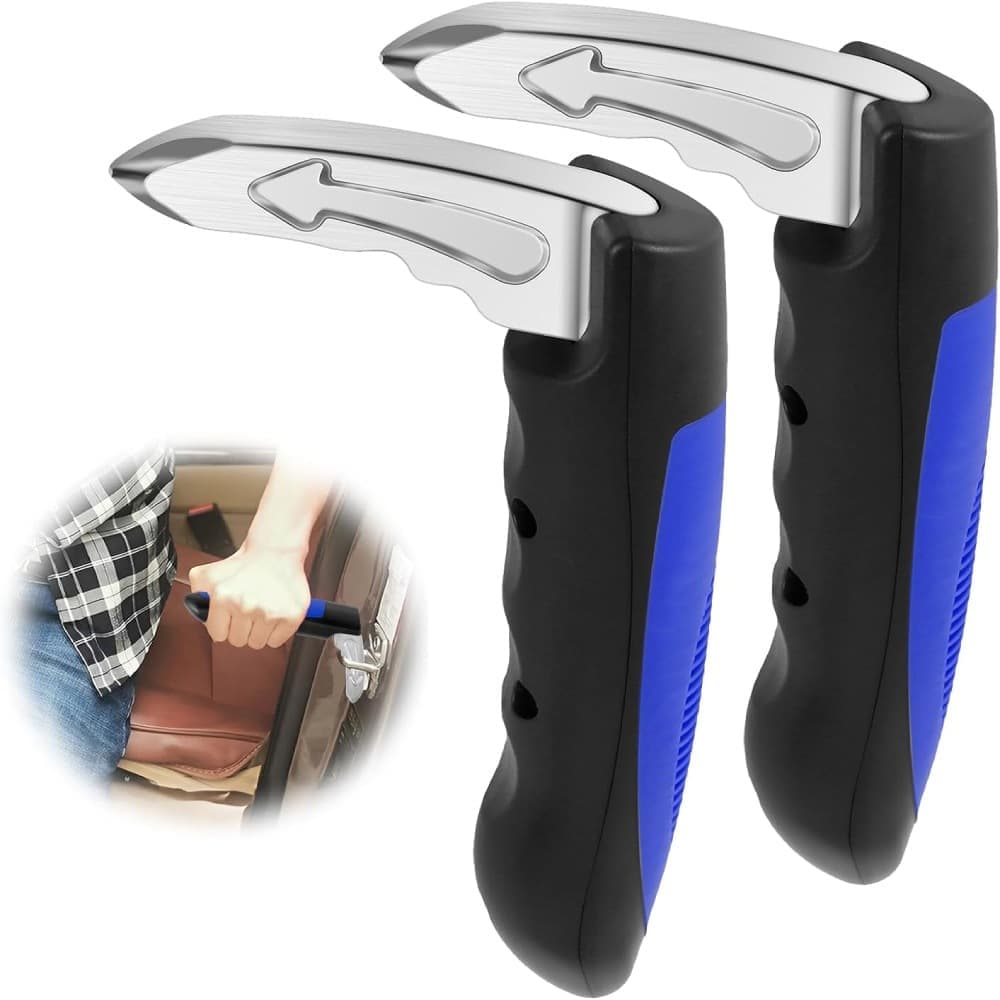 2 pcs Car Support Handles for Elderly, Emergency Hammer, Vehicle Door Handle Assistance, Blue - Image 1