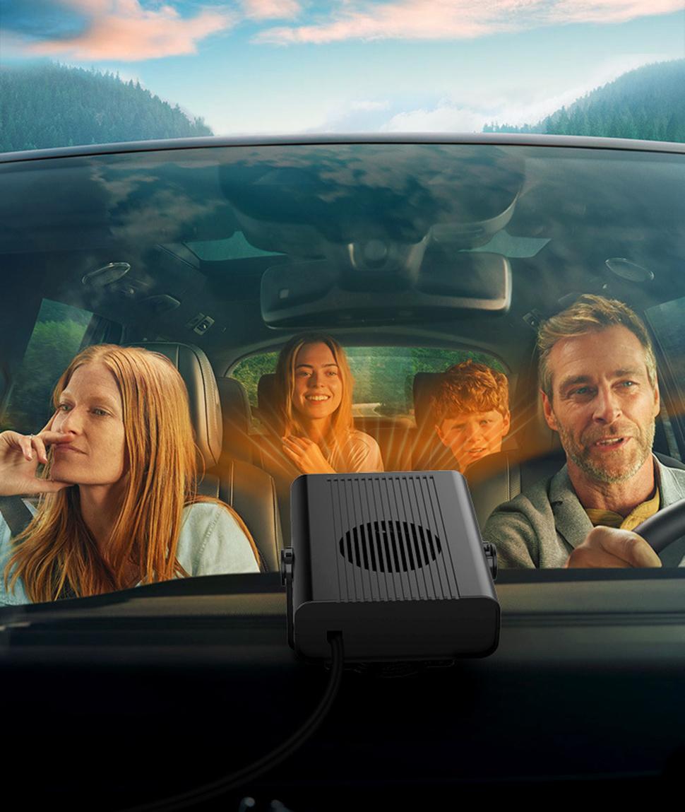 12V 200W Portable Car Heater and Fan 2-in-1 with 360° Rotation, Fast Defrosting and Windshield Demisting, Black - Image 7