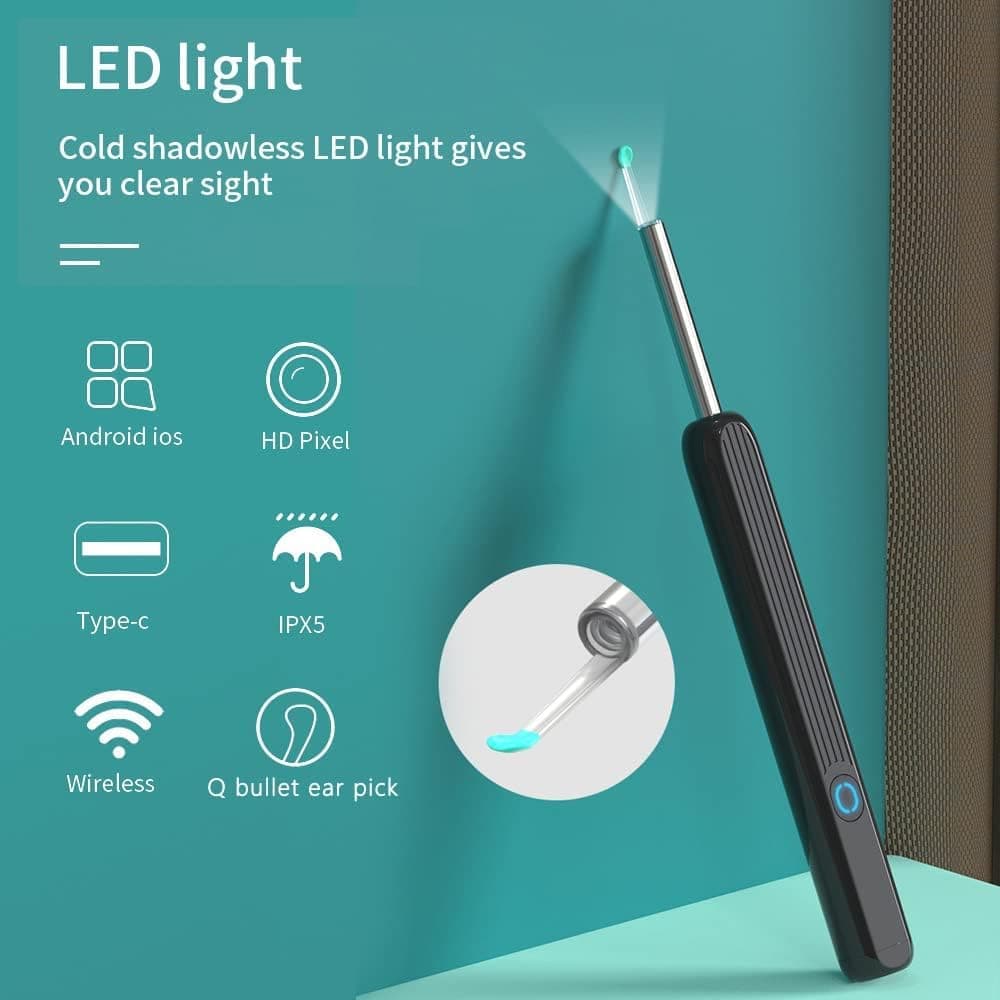 Smart Ear Cleaner with 1296P HD Camera, Wireless Earwax Removal with WiFi Endoscope, Safe Inspection and Intelligent Temperature Control, White - Image 2