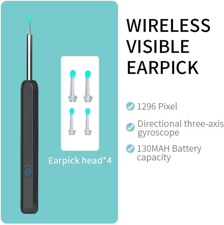 Smart Ear Cleaner with 1296P HD Camera, Wireless Earwax Removal with WiFi Endoscope, Safe Inspection and Intelligent Temperature Control, White - Image 4