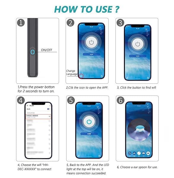 Smart Ear Cleaner with 1296P HD Camera, Wireless Earwax Removal with WiFi Endoscope, Safe Inspection and Intelligent Temperature Control, White - Image 8