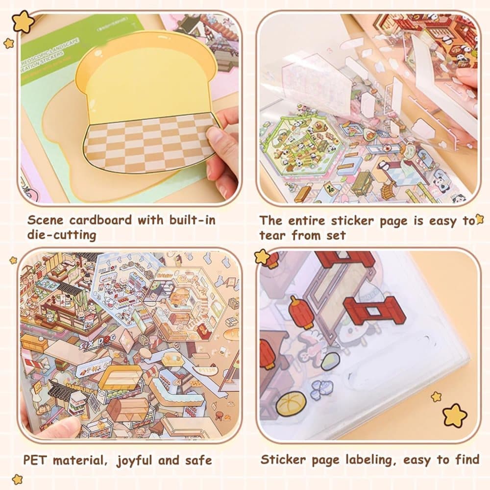 20-Pack DIY 3D House Stickers for Kids and Adults, Creative Relaxation with Tweezers - Image 3