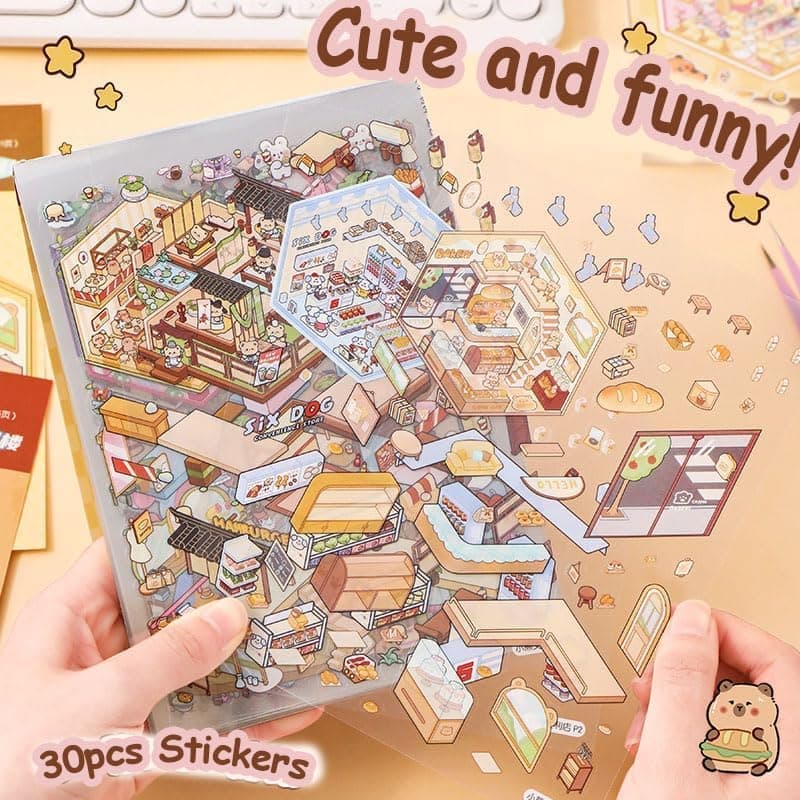 20-Pack DIY 3D House Stickers for Kids and Adults, Creative Relaxation with Tweezers - Image 8