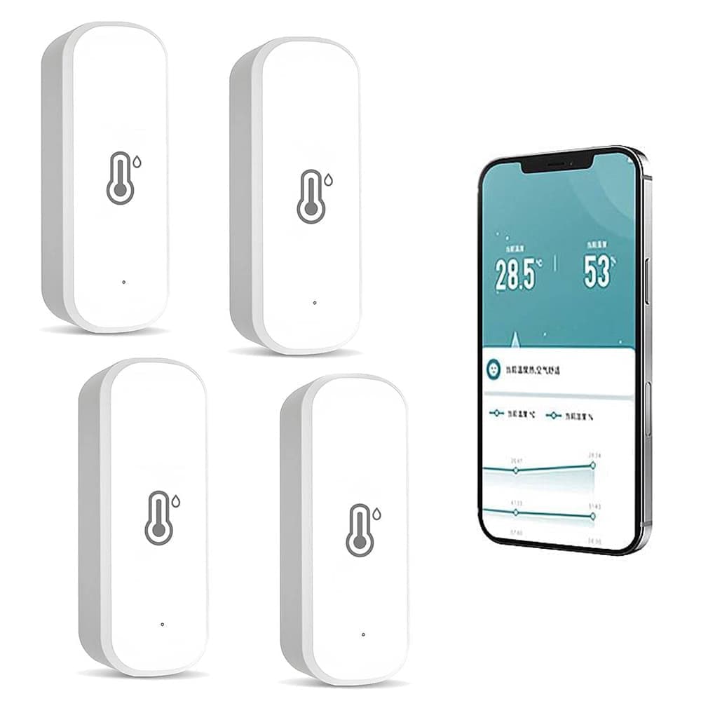 2-Pack Smart WiFi Thermometer with App Notification, Alexa Compatible, White - Image 1