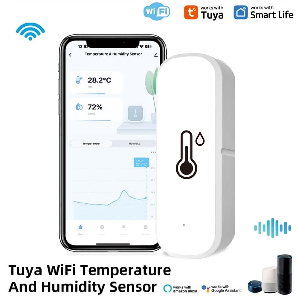 4-Pack Smart WiFi Thermometer Hygrometer with App Notification, Compatible with Alexa, White - Image 2