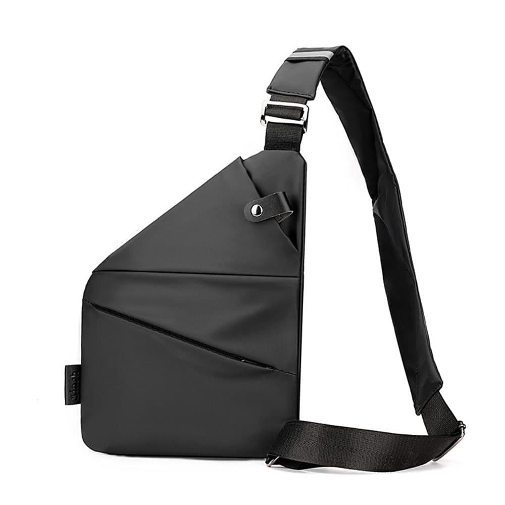 Anti-Theft Shoulder Bag Waterproof Unisex with Multiple Compartments for Sports Travel and Excursions, Black - Image 1