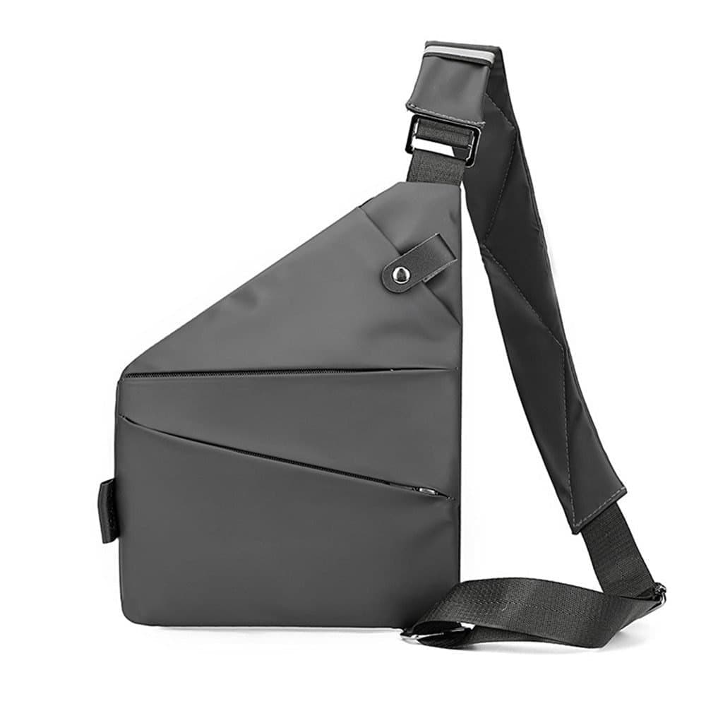 Anti-Theft Waterproof Shoulder Bag with Multiple Compartments, Unisex for Sports Travel, Gray, 1 Pack - Image 1