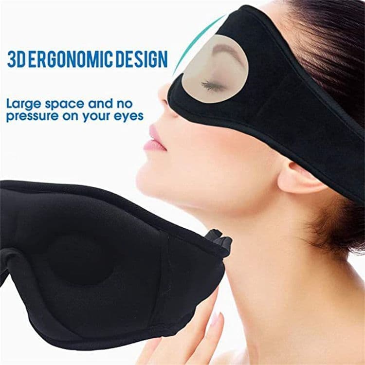 Bluetooth Sleep Headphones in Headband with Eye Mask, Wireless Stereo Music for Sleep and Relaxation, Black - Image 6