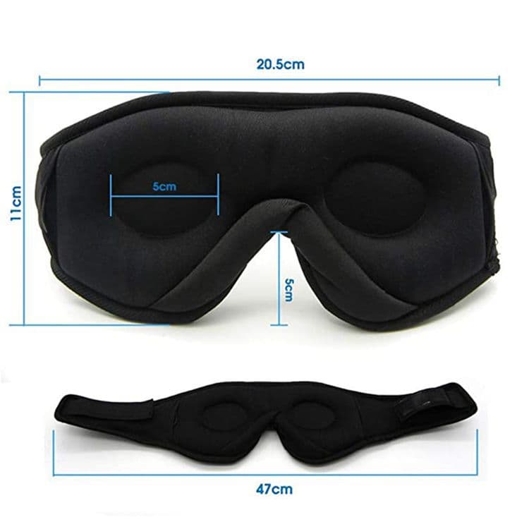 Bluetooth Sleep Headphones Headband with Eye Mask, Wireless Stereo Music for Sleep and Relaxation, Blue - Image 3