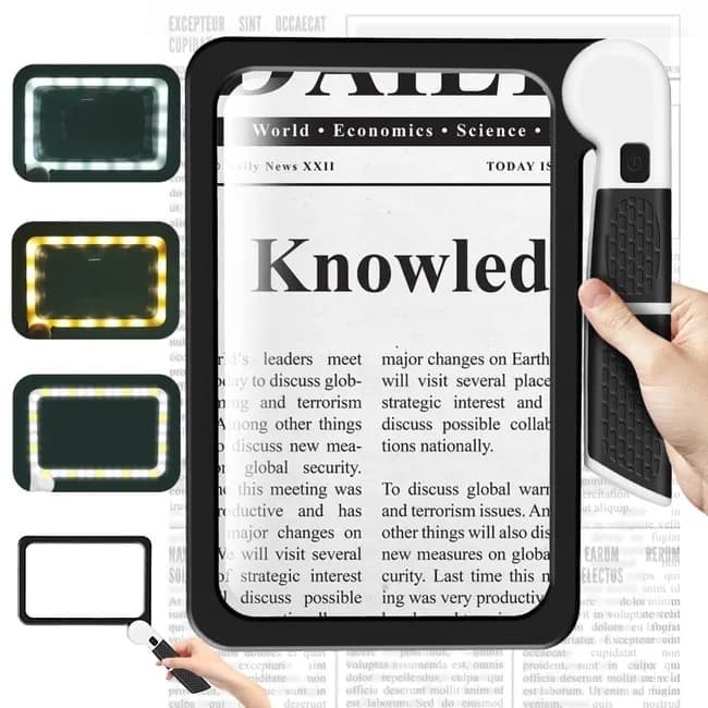 5X Magnifying Glass with 48 LED Lights, 3 Modes for Reading - Image 1