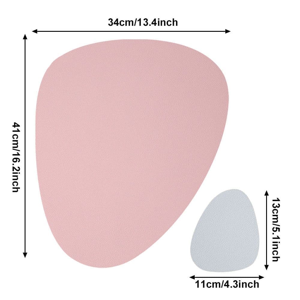 4-Pack Faux Leather Placemats Waterproof Non-Slip Easy-to-Dry Double-Sided, Pink, 12x18 Inches - Image 4