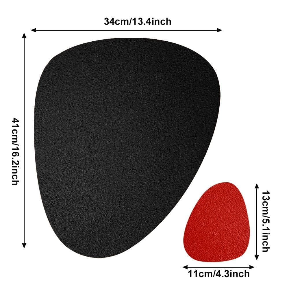 4-Pack Faux Leather Placemats Waterproof Non-Slip Easy-to-Dry Double-Sided, Black, 12x18 Inches - Image 4