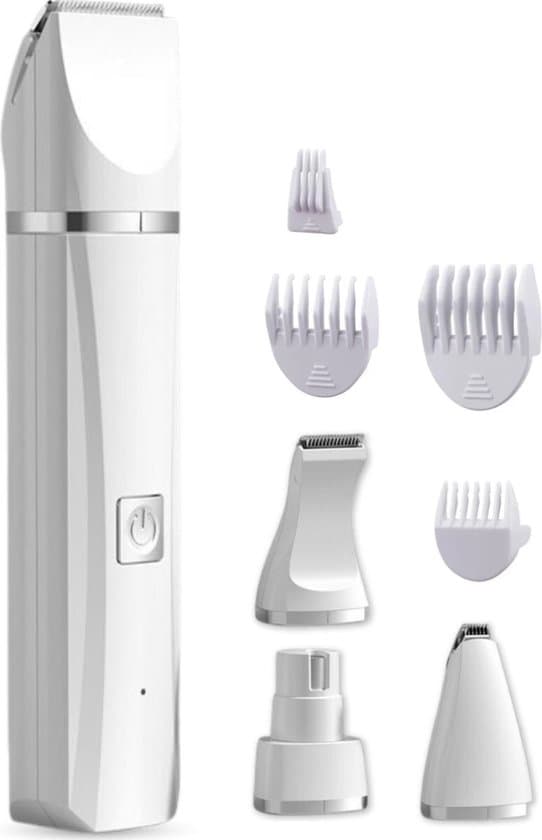 4-in-1 Cordless Dog Trimmer for Thick Fur with Nail Drill, 7 Accessories, Quiet and Silent, White, Compatible with All Dog Breeds - Image 1