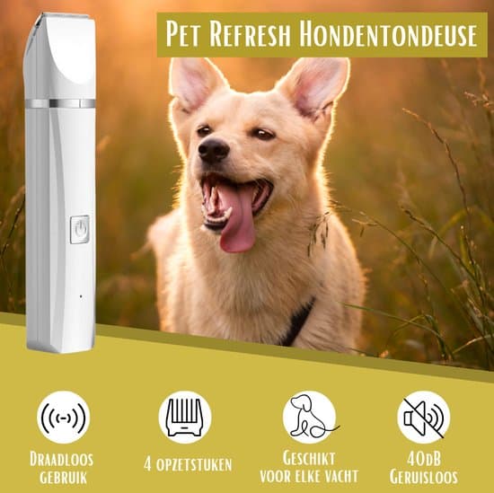 4-in-1 Cordless Dog Trimmer for Thick Fur with Nail Drill, 7 Accessories, Quiet and Silent, White, Compatible with All Dog Breeds - Image 2