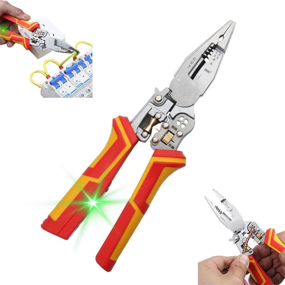 8-in-1 Multifunctional Cable Stripper with Current Measurement Crimping Plier Cutter and Ferrule Tool - Image 1