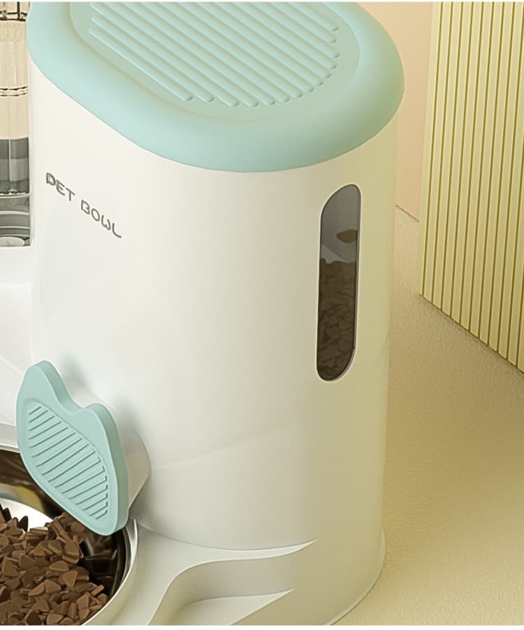 2-in-1 Automatic Cat Feeder and Water Dispenser for Pets, Compatible with Cats and Dogs, Green - Image 4