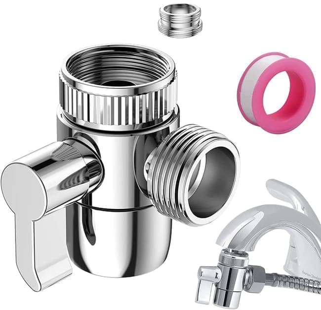 Kitchen Faucet Diverter Valve with Skimmer T-pipe Adapter for Hand Shower, Compatible with M22 M24 G1/2 Connections - Image 1