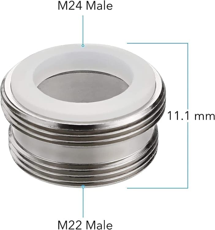 Kitchen Faucet Diverter Valve with Skimmer T-pipe Adapter for Hand Shower, Compatible with M22 M24 G1/2 Connections - Image 3