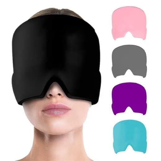 Cooling Migraine Cap with Gel Eye Mask for Headache Relief and Sleep Aid, Compatible with Oral-B, Pink - Image 5