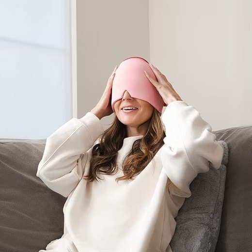 Cooling Migraine Cap with Gel Eye Mask for Headache Relief and Sleep Aid, Black, Compatible with Oral-B - Image 3