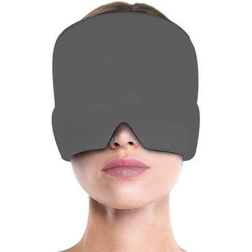 Cooling Eye Mask for Migraine Relief and Sleep Aid, Gel Mask for Headaches, Compatible with Oral-B, Gray - Image 1