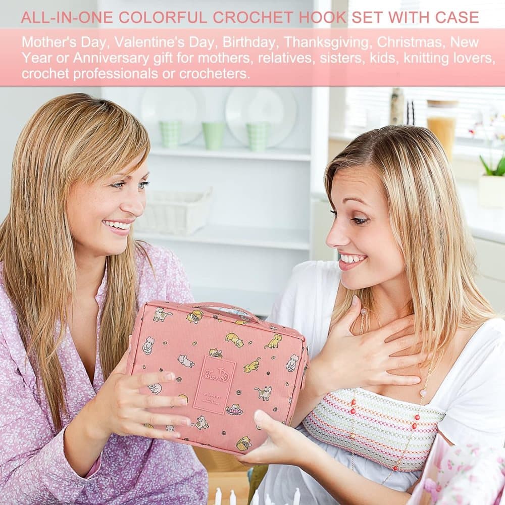 58-piece crochet hook set with ergonomic handles and yarn, includes crochet bag, 12cm - Image 7