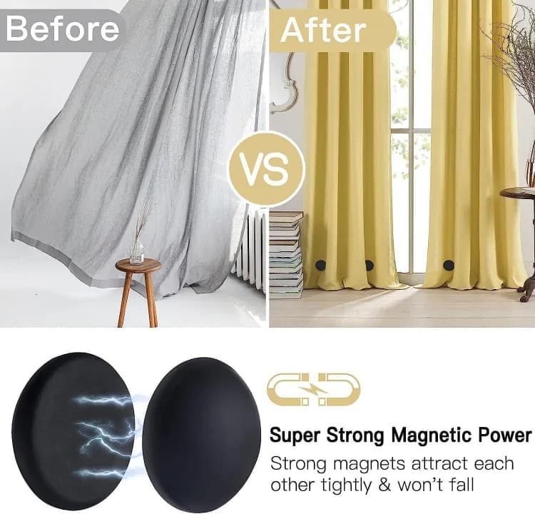 3-pack shower curtain magnets with silicone cover, rustproof and silent, prevents curtain from blowing up, 1.5 inches - Image 4