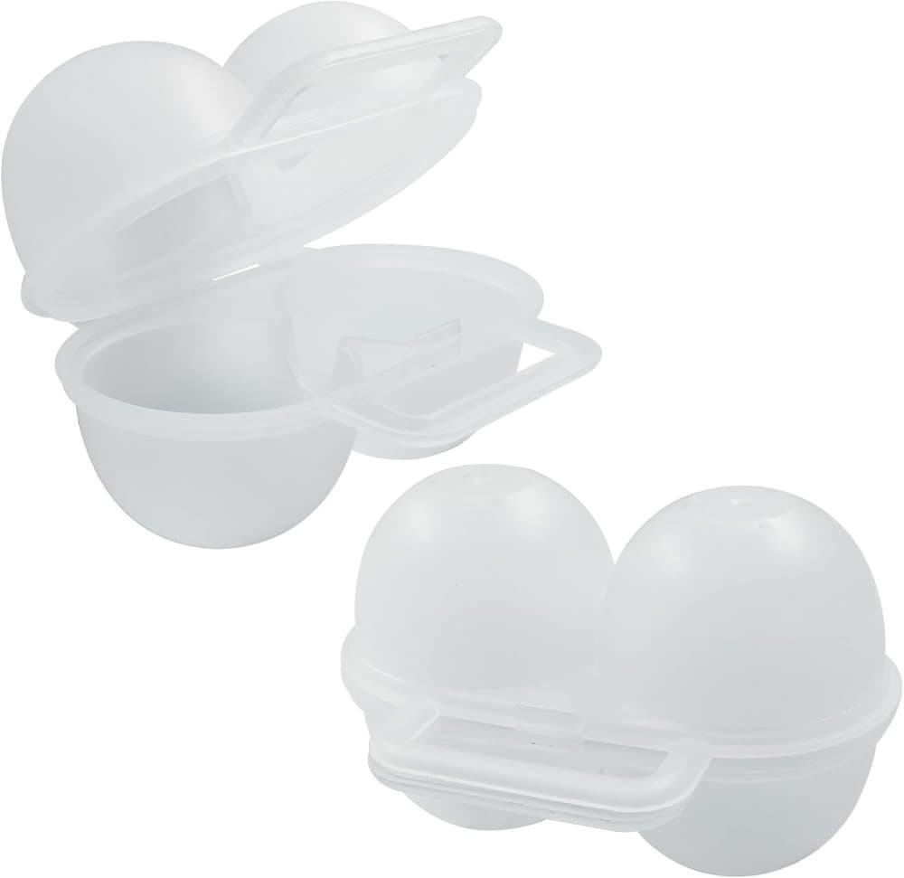 2-Pack Egg Storage Container with 2 Compartments, Portable PP Material for Picnics and Hiking - Image 1