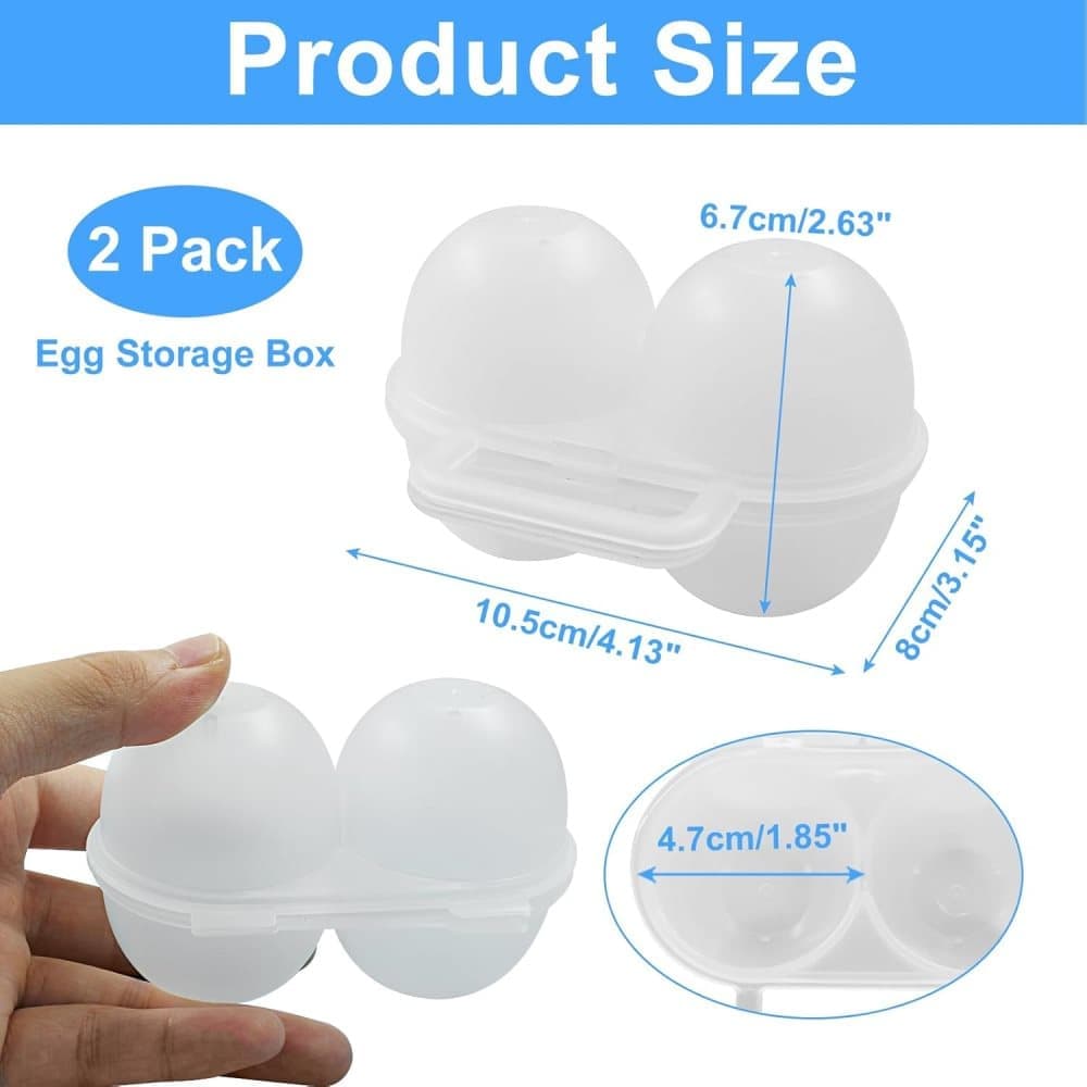 2-Pack Egg Storage Container with 2 Compartments, Portable PP Material for Picnics and Hiking - Image 3